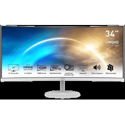 Écran MSI PRO MP341CQW 34" UWQHD CURVED | VA 100Hz HDMI/DP | 2 SPEAKER | Blanc - MSI