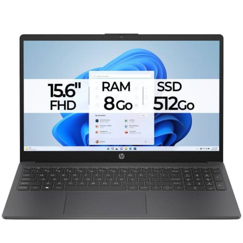 Pc Portable Hp 15-fd0096nk I5 13è Gen 8go 512go Ssd – Gris – 9R492EA - HP