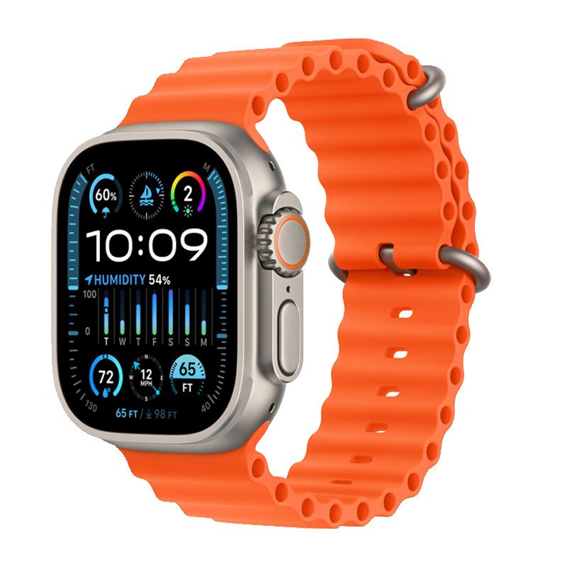 APPLE Watch Ultra 2 49mm - Boitier En Titane Et Bracelet Orange Océan - Apple