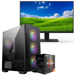 Setup Gamer Special Pc de Bureau Gaming / Ryzen 5 5500GT / Vega 7 / 16GB Avec Écran Gaming AERO AE24EFI 24'' Full HD IPS / 144 Hz